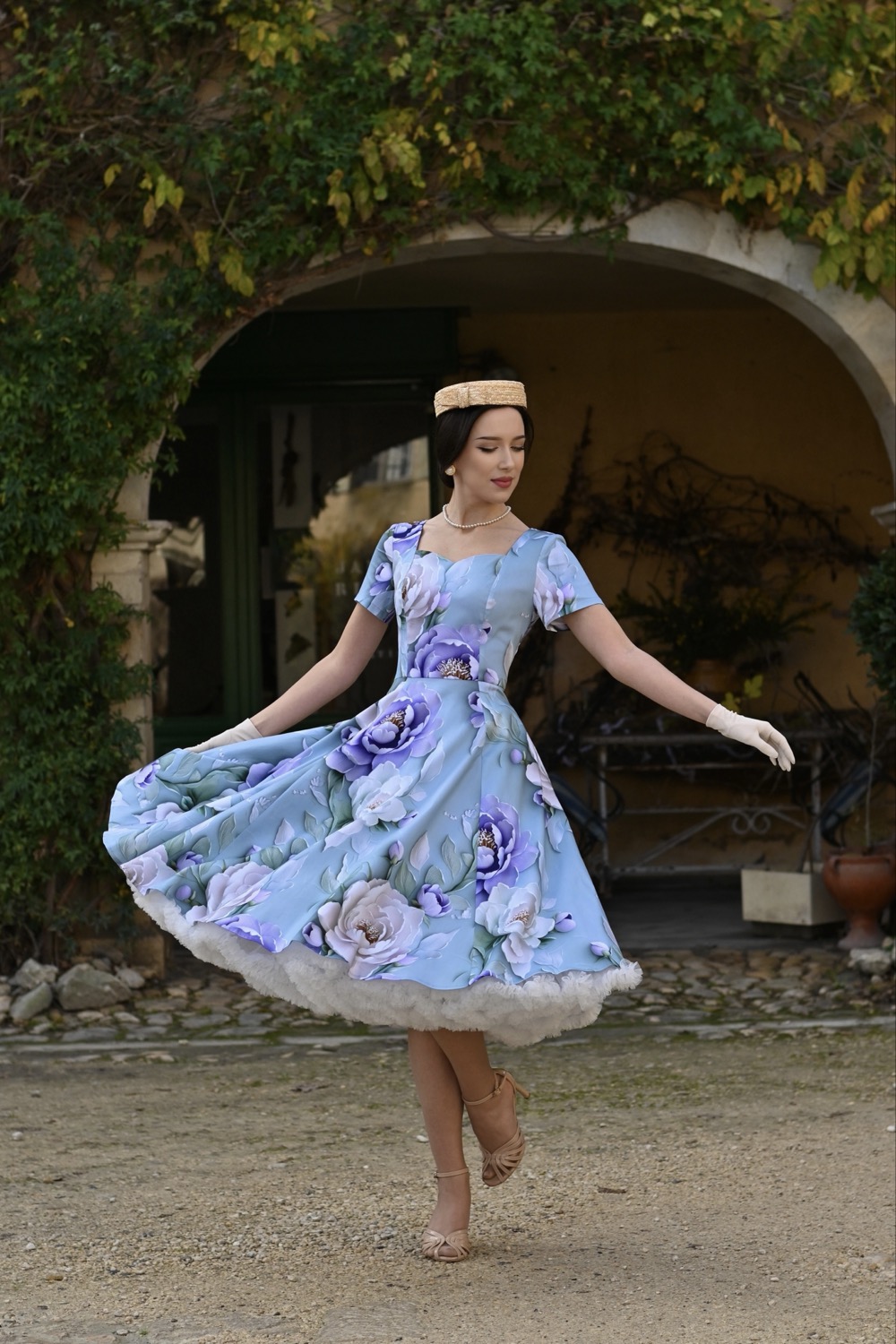 Lavender Peony Swing Dress